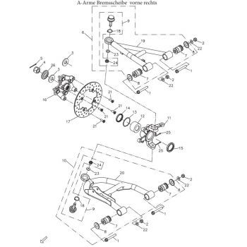 Unterer A-arm vorne links, Adly ATV Conquest 600 4x4